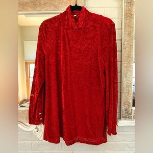 Soft Surroundings Vibrant Red Textured Top